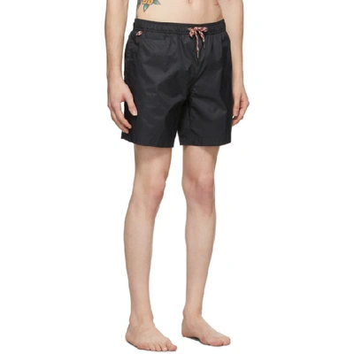 Shop Burberry Black Martin Swim Shorts