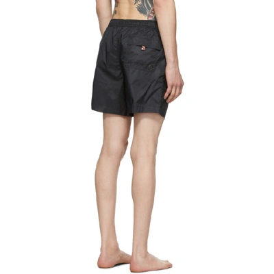 Shop Burberry Black Martin Swim Shorts