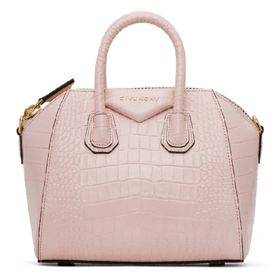 Shop Givenchy Pink Mini Antigona Bag In 650 Pink
