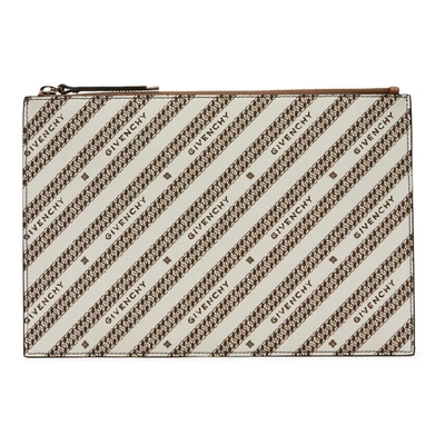 Shop Givenchy Beige And Brown Medium Bond Pouch In 250 Beige
