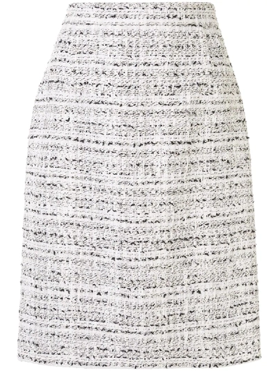 Shop Giambattista Valli High-rise Tweed Pencil Skirt In White