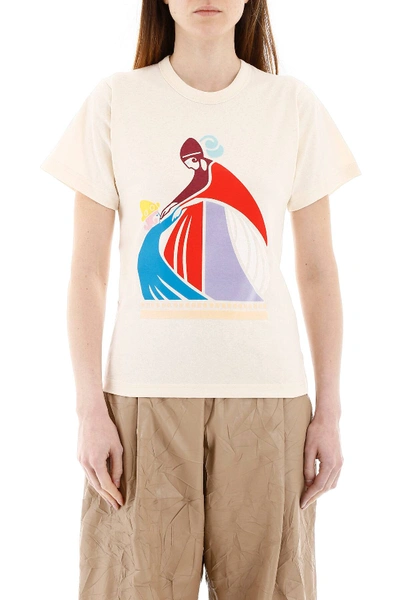 Shop Lanvin Logo T-shirt In Beige
