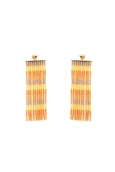 Shop Jacquemus Les Rideaux Earrings In Orange,yellow,beige
