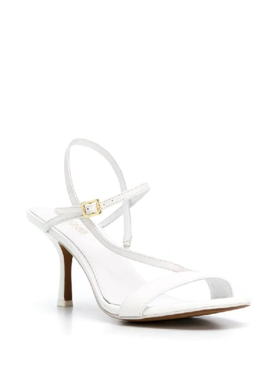 Shop Michael Michael Kors Strappy Mid-heel Sandals In White