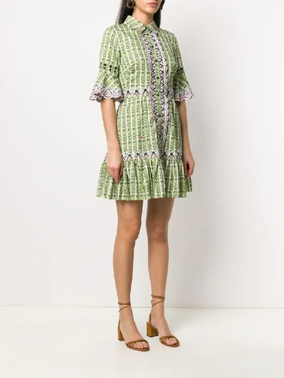 Shop Temperley London Poet Embroidered Shirt Dress In Green