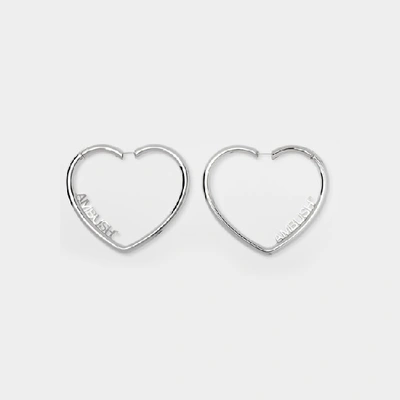 Shop Ambush Heart Hoop Earrings In Silver