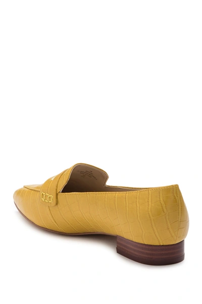 Shop Marc Fisher Feud Pointed Toe Embossed Loafer In Yelll