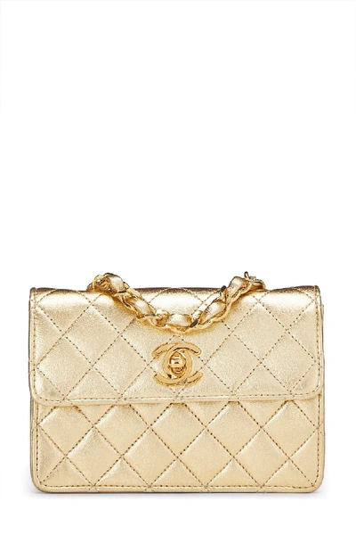 Chanel - White Quilted Lambskin Half Flap Micro
