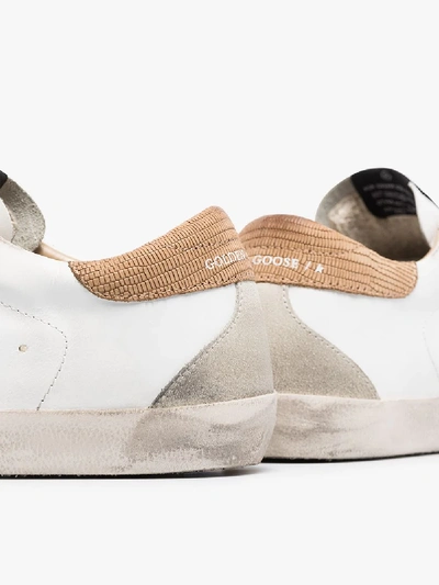 Shop Golden Goose White And Brown Super-star Suede Sneakers