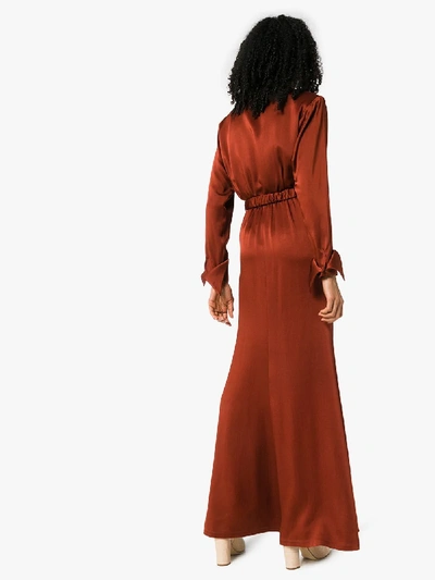 Shop Dodo Bar Or Red Belted Button-up Maxi Dress