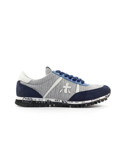 Shop Premiata Sean 4644 Sneaker In Grigio/blu (grey)