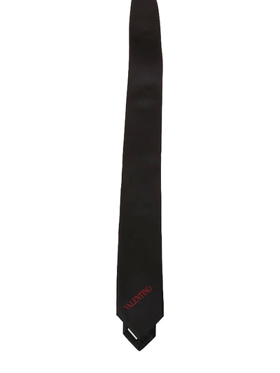 Shop Valentino Black Silk Twill Tie