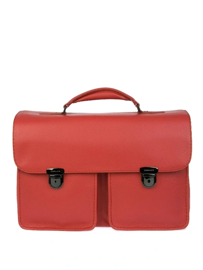 Shop Zanellato Grainy Leather Briefcase In Red