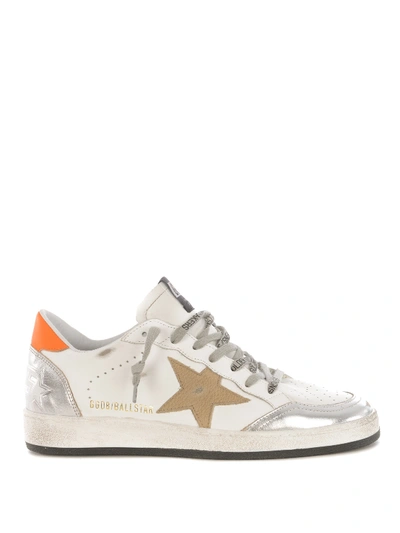 Shop Golden Goose Ball Star Leather Sneakers In White