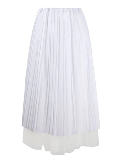 Shop Fabiana Filippi Pleated Tulle Skirt In White