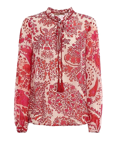 Shop Twinset Paisley Printed Georgette Blouse In Fuchsia