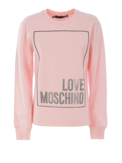 Shop Moschino Love  Cotton Sweatshirt In Pink