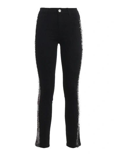 Shop Twinset Sequined Skinny Jeans In Black