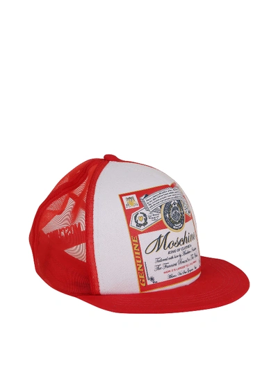 Shop Moschino Budweiser Baseball Cap In Red