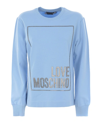 Shop Moschino Love  Sweatshirt In Light Blue