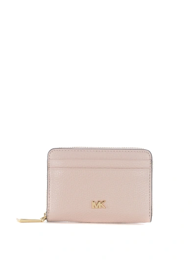 Shop Michael Kors Mott Leather Wallet In Light Pink