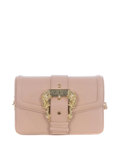 Shop Versace Jeans Couture Baroque Buckle Faux Leather Bag In Pink