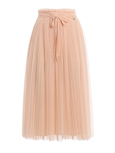 Shop Twinset Pleated Tulle Skirt In Pink