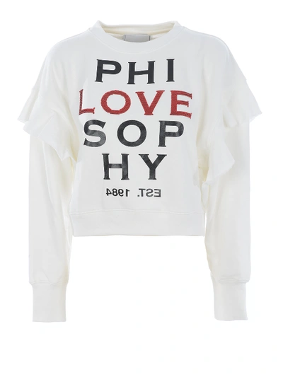 Shop Philosophy Di Lorenzo Serafini Phi-love-sophy Sweatshirt In White