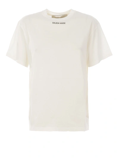 Shop Golden Goose Golden Print Cotton T-shirt In White