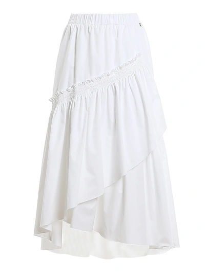 Shop Twinset Poplin Midi Skirt In White