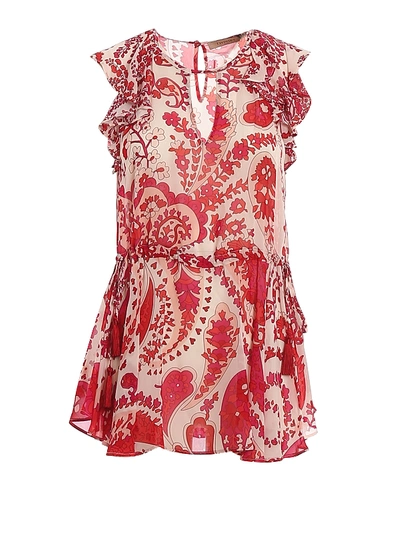 Shop Twinset Paisley Printed Georgette Top In Fuchsia