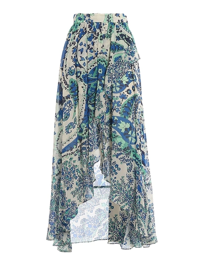 Shop Twinset Paisley Georgette Long Skirt In Multicolour