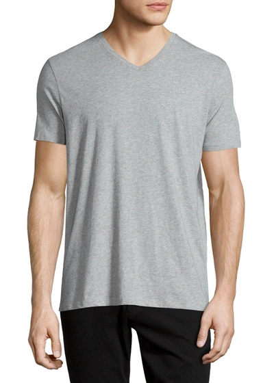 Shop Vince Short-sleeve V-neck Jersey T-shirt, Gray In Heather Steel