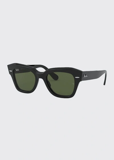 Shop Ray Ban Square Acetate Sunglasses, 49mm In Black