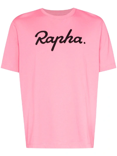 Shop Rapha Logo-print T-shirt In Pink