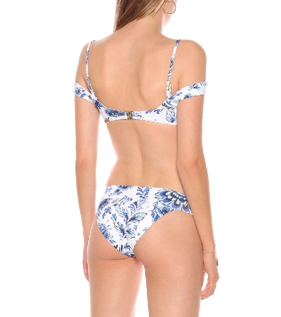 Shop Alexandra Miro Lola Floral Bikini Top In Blue