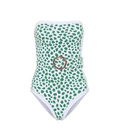 Shop Alexandra Miro Whitney Leopard-print Swimsuit In Green