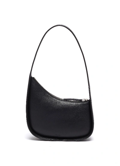 Shop The Row Half Moon Leather Bag In Black