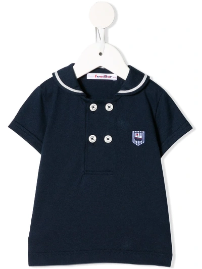 FAMILIAR EMBROIDERED LOGO POLO TOP 