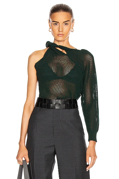 Shop Givenchy Twisted Mesh Sweater In Green