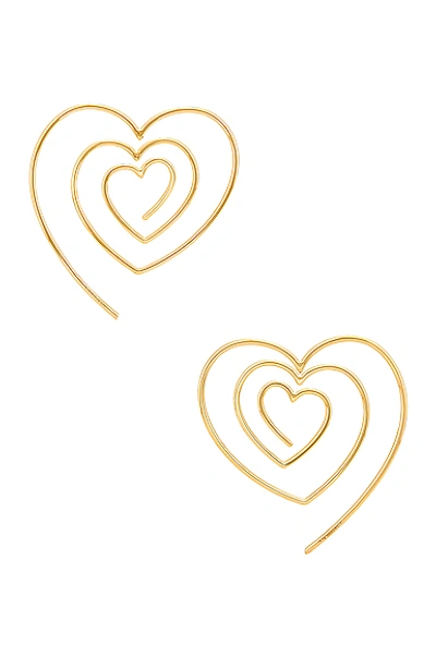 Shop Y/project Heart Hoop Upside Down Earrings In Gold