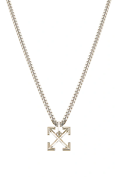 Shop Off-white Arrow Necklace In Silver