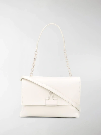 Shop Off-white Binder Clip Shoulder Bag In White