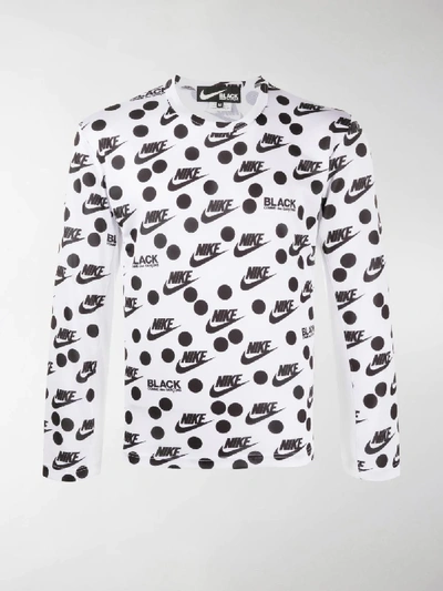 Shop Black Comme Des Garçons X Nike Print Long Sleeve Top In White