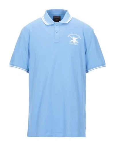 Shop Hackett Polo Shirt In Azure