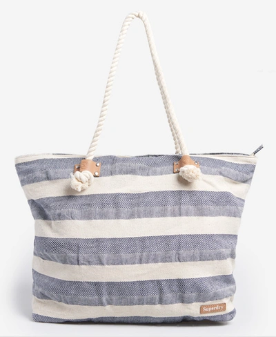 Shop Superdry Women's Striped Rope Tote Bag Navy - Size: 1size