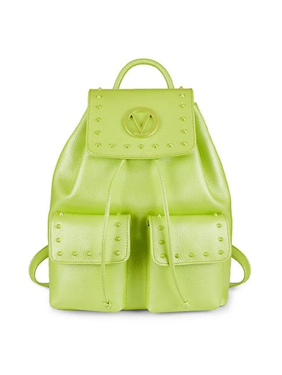 Shop Valentino By Mario Valentino Simeon Preciosa Dollaro Leather Backpack In Lime