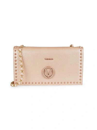 Shop Valentino By Mario Valentino Lena Preciosa Studded Leather Crossbody Bag In Rose