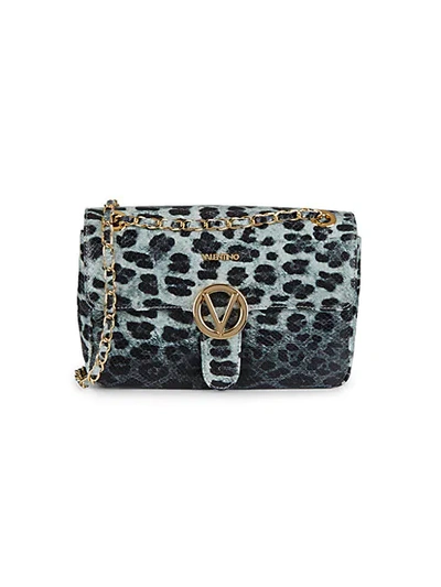 Shop Valentino By Mario Valentino Antoinete Animalier Embossed Leather Shoulder Bag In Grey