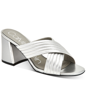 calvin klein silver sandals